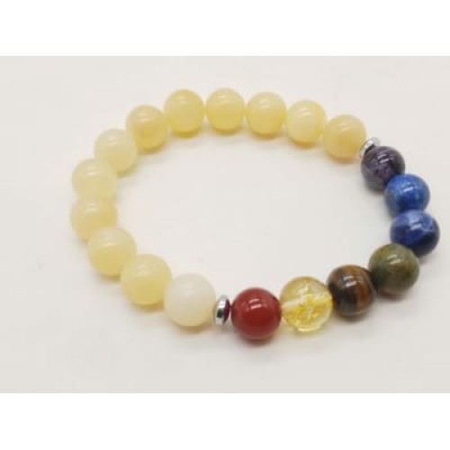 Natural Garnet 7 Chakra Bracelet