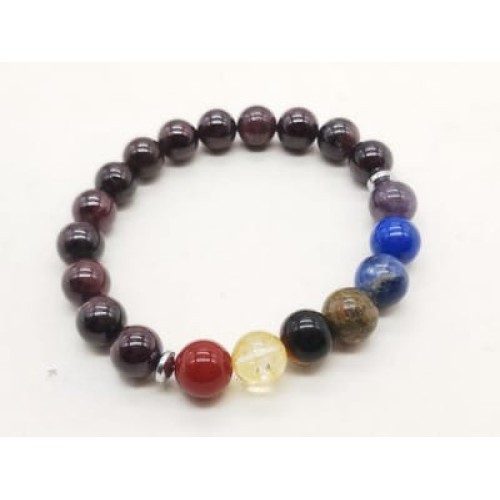 Natural Aquamarine 7 Chakra Bracelet