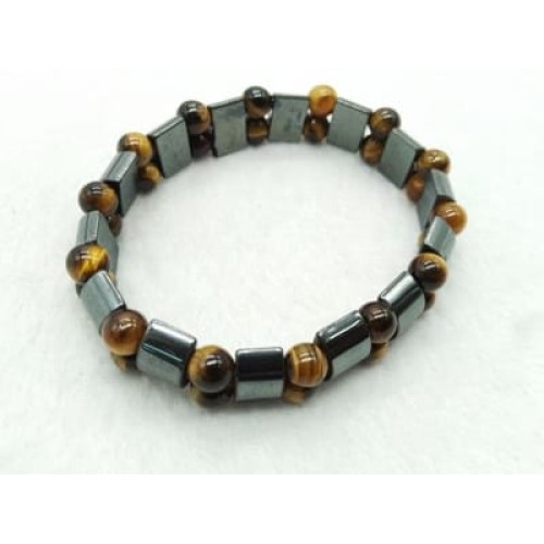 Natural Tiger Eye & Hematite Bracelet