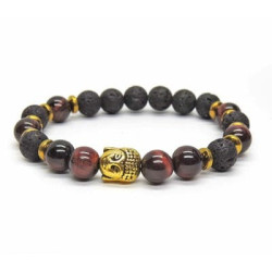 Natural Tiger Eye with Buddha Charm Bracelet