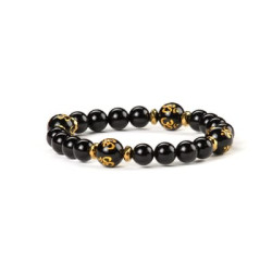 Natural Black Onyx & Black Om Onyx Bracelet