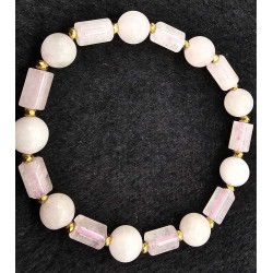 Natural Rose Quartz Tube Bracelet