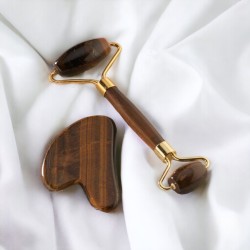 Tiger Eye Face Roller with Gua Sha