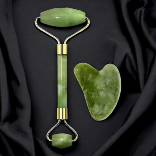 Natural Jade Roller Face Massager with Gua Sha