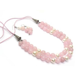 Natural Rose Quartz Necklace Set