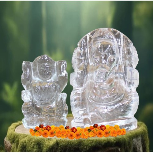 Sphatik Lakshmi Ganesha Statue