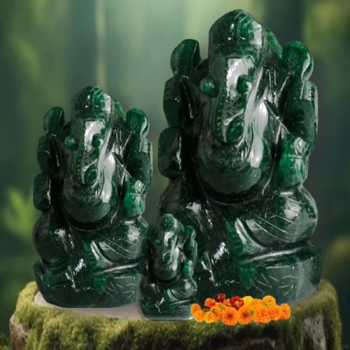 Green Jade Stone Ganesha